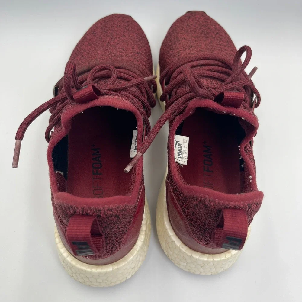Puma NRGY Neko Knit Sneakers Men's Size 9.5 Burgundy Red Running Soft Foam Shoes